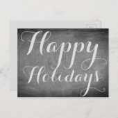 ハッピーホリデーズカルクボードタイポグラフィカスタムカード シーズンポストカード (正面/裏面)