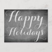 ハッピーホリデーズカルクボードタイポグラフィカスタムカード シーズンポストカード (正面)