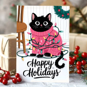 ハッピーホリデーズカワイイ包まれたトインライト シーズンカード