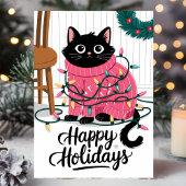 ハッピーホリデーズカワイイ包まれたトインライト シーズンカード