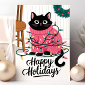 ハッピーホリデーズカワイイ包まれたトインライト シーズンカード