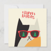 ハッピーホリデーズカワイイ&サンタクール猫マンガ シーズンカード (正面)