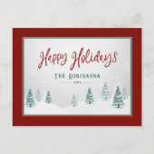 ハッピーホリデーズカントリーエレガントウィンターススプルース シーズンポストカード (正面)
