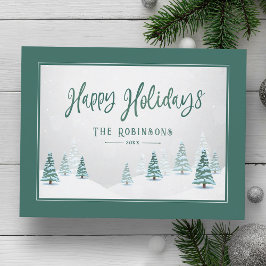 ハッピーホリデーズカントリーエレガントウィンターススプルース シーズンポストカード