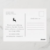 ハッピーホリデーズカントリー素朴パインリースウッド 箔シーズンポストカード (裏面)