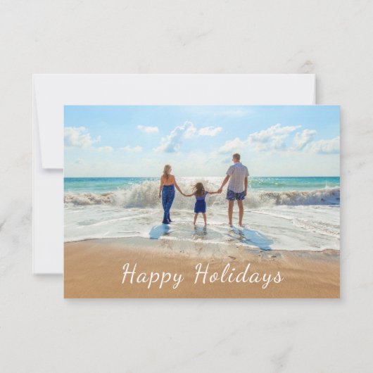 ハッピーホリデーズカーカスタムドあなたの写真と文字 招待状 (裏面)