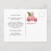 ハッピーホリデーズカーツリー新しいホームクリスマスムービング 案内ポストカード (裏面)