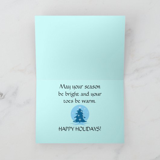 ハッピーホリデーズカードクラシックブルークリスマスカード シーズンカード (内部)