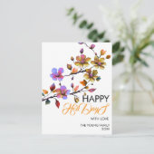 ハッピーホリデーズカードテンプレート、テンプレートで編集、 ポストカード (スタンド正面)