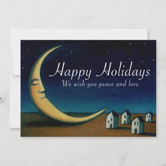 ハッピーホリデーズカードナイトスカイと三日月 カード (正面)
