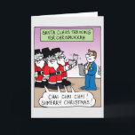 ハッピーホリデーズカード – クリスムカサンタクロース シーズンカード<br><div class="desc">Happy Channukahとクリスマスの願いをJohn KronによるKroniclesの漫画を持つ家族、友人、同僚に送る。</div>