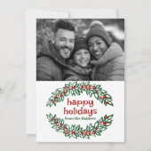 ハッピーホリデーズガーランドカスタムフォトクリスマス シーズンカード (正面)