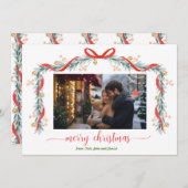 ハッピーホリデーズガーランドベルフォトクリスマスカード シーズンカード (正面/裏面)