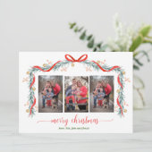 ハッピーホリデーズガーランドベル3フォトクリスマスカード シーズンカード (スタンド正面)