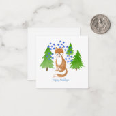 ハッピーホリデーズキツネインザウッズ ノートカード (正面/裏面インサイチュ)