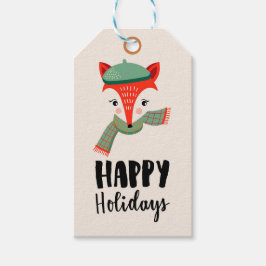ハッピーホリデーズキツネ ギフトタグ