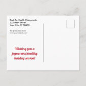ハッピーホリデーズキャンディカネスカイロプラクティック シーズンポストカード (裏面)