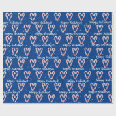 ハッピーホリデーズキャンディケーンと雪 ラッピングペーパー (フラット)