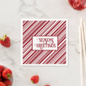 ハッピーホリデーズキャンディーケインストライプ スタンダードカクテルナプキン