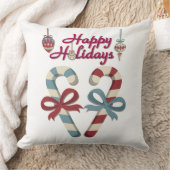 ハッピーホリデーズキャンディーケーンハート クッション (ブランケット)