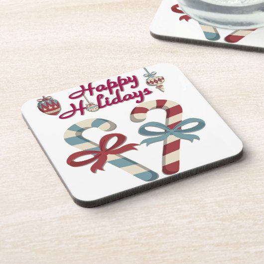 ハッピーホリデーズキャンディーケーンハート コースター (左側)