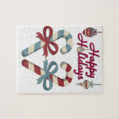 ハッピーホリデーズキャンディーケーンハート ジグソーパズル (横)