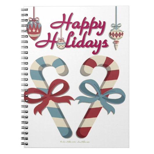 ハッピーホリデーズキャンディーケーンハート ノートブック (正面)