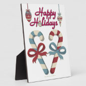 ハッピーホリデーズキャンディーケーンハート フォトプラーク (側面)