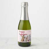 ハッピーホリデーズキャンディーケーン写真 スパークリングワインラベル (正面)