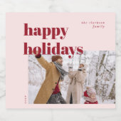 ハッピーホリデーズキャンディーケーン写真 スパークリングワインラベル (シングルラベル)