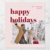 ハッピーホリデーズキャンディーケーン写真 ワインラベル (シングルラベル)