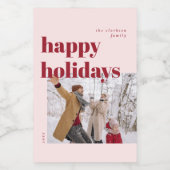 ハッピーホリデーズキャンディーケーン写真 ワインラベル (シングルラベル)