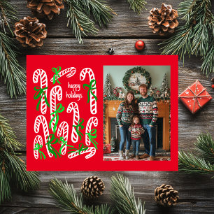 ハッピーホリデーズキャンドルカカスタムネスPHOTOクリスマス シーズンポストカード