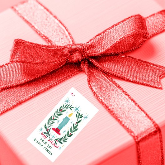 ハッピーホリデーズキャンドルハンドドロッカスタムドから ラベル