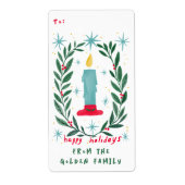 ハッピーホリデーズキャンドルハンドドロッカスタムドから ラベル (正面)