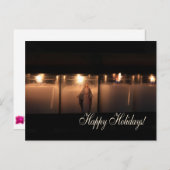 ハッピーホリデーズキャンドル燃えるクリスマス シーズンポストカード (正面/裏面)
