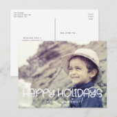 ハッピーホリデーズキュートなスクリプトフォト ポストカード (正面/裏面)