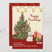 ハッピーホリデーズキュートウェスティツリークリスマスカード (正面/裏面)