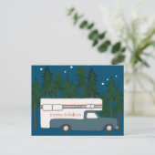 ハッピーホリデーズキュートキャンパーキャンピングトラック シーズンポストカード (スタンド正面)