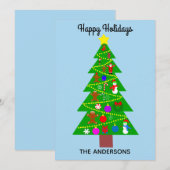ハッピーホリデーズキュートクリスマスツリー#1ホリデーカード ノートカード (正面/裏面)