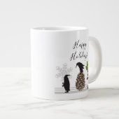 ハッピーホリデーズキュートクリスマスペおもしろいンギン ジャンボコーヒーマグカップ (正面右)