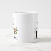 ハッピーホリデーズキュートクリスマスペおもしろいンギン ジャンボコーヒーマグカップ (正面)