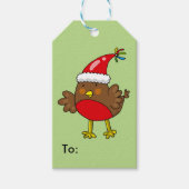 ハッピーホリデーズキュートクリスマスロビン ギフトタグ (正面)