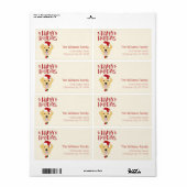 ハッピーホリデーズキュートゴールデンレトリバークリスマス ラベル (フルシート)