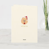 ハッピーホリデーズキュートサンタポメラニア犬クリスマス シーズンカード (裏面)