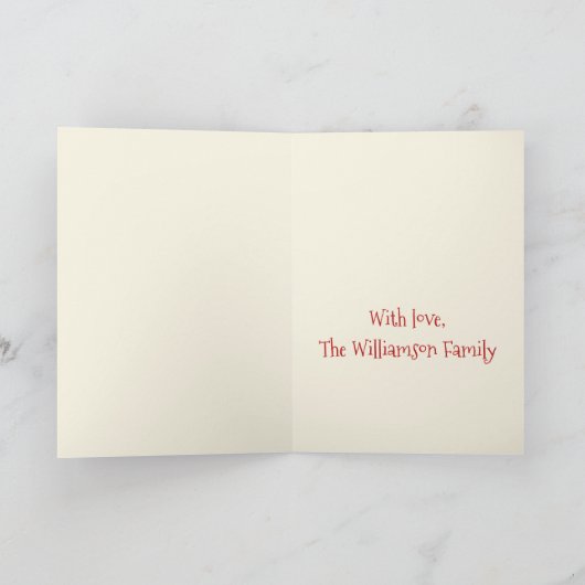 ハッピーホリデーズキュートサンタポメラニア犬クリスマス シーズンカード (内部)