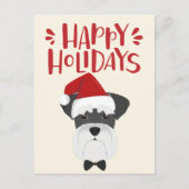 ハッピーホリデーズキュートシュナウツァークリスマス ポストカード (正面)