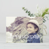ハッピーホリデーズキュートスクリプトフォトクリスマス シーズンカード (スタンド正面)