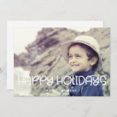 ハッピーホリデーズキュートスクリプトフォトクリスマス シーズンカード (正面/裏面)