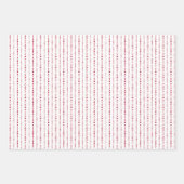 ハッピーホリデーズキュートストライプドット赤白 ラッピングペーパーシート (正面2)